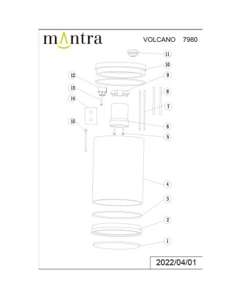 VOLCANO * FOCO SUPERFICIE IP54 1L*E27  GRIS OSCURO